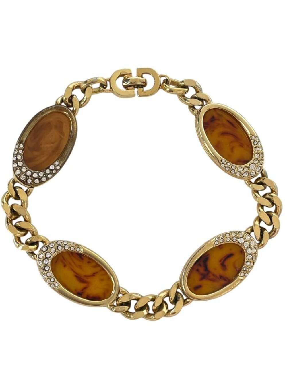 Dior Vintage Bracelet Amber Metal Gold